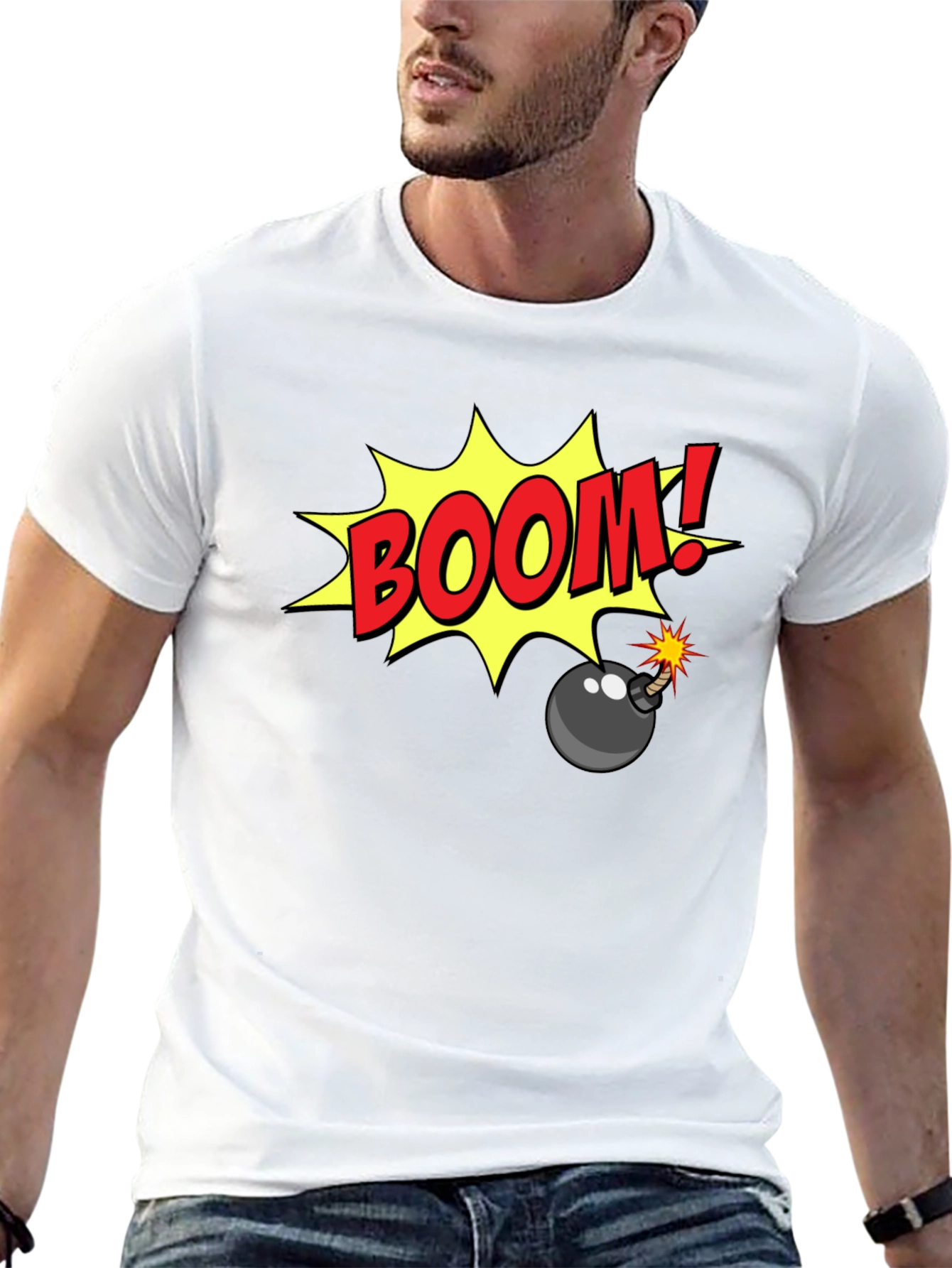 Boom Bomb Graphic Tee - Comic Style Black T-Shirt