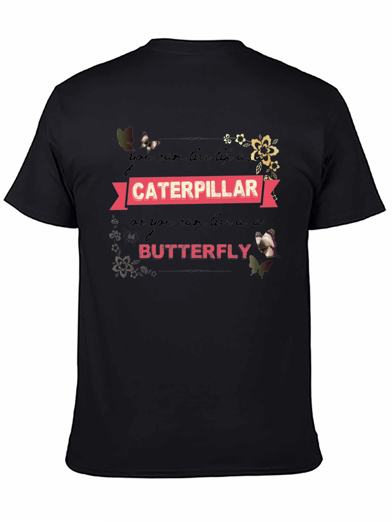 Caterpillar Butterfly Graphic T-Shirt