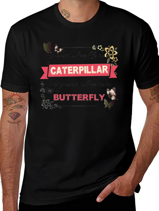 Caterpillar Butterfly Graphic T-Shirt