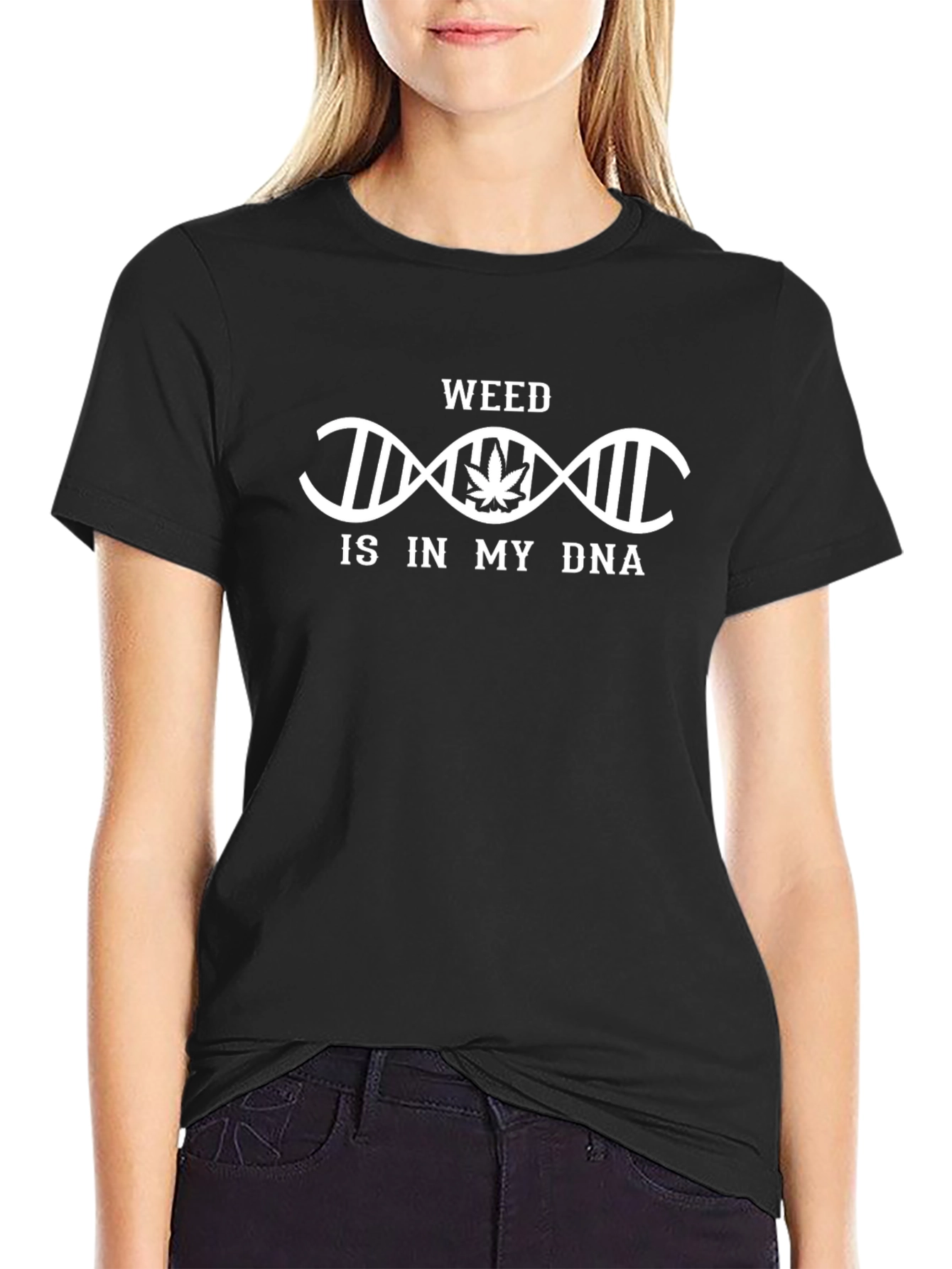 Weed DNA Black T-Shirt - Funny Stoner Tee