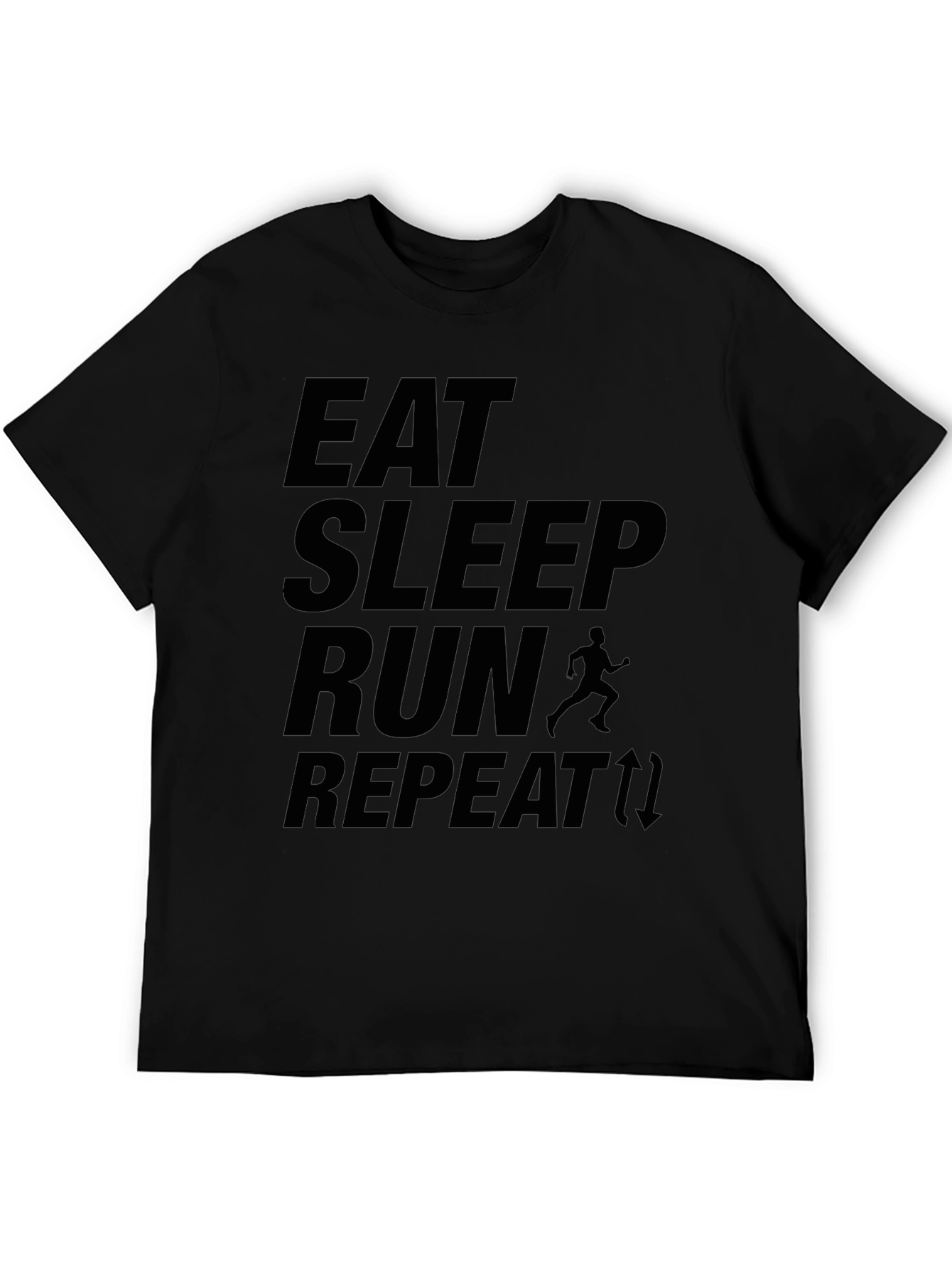 Eat Sleep Run Repeat Black Graphic T-Shirt