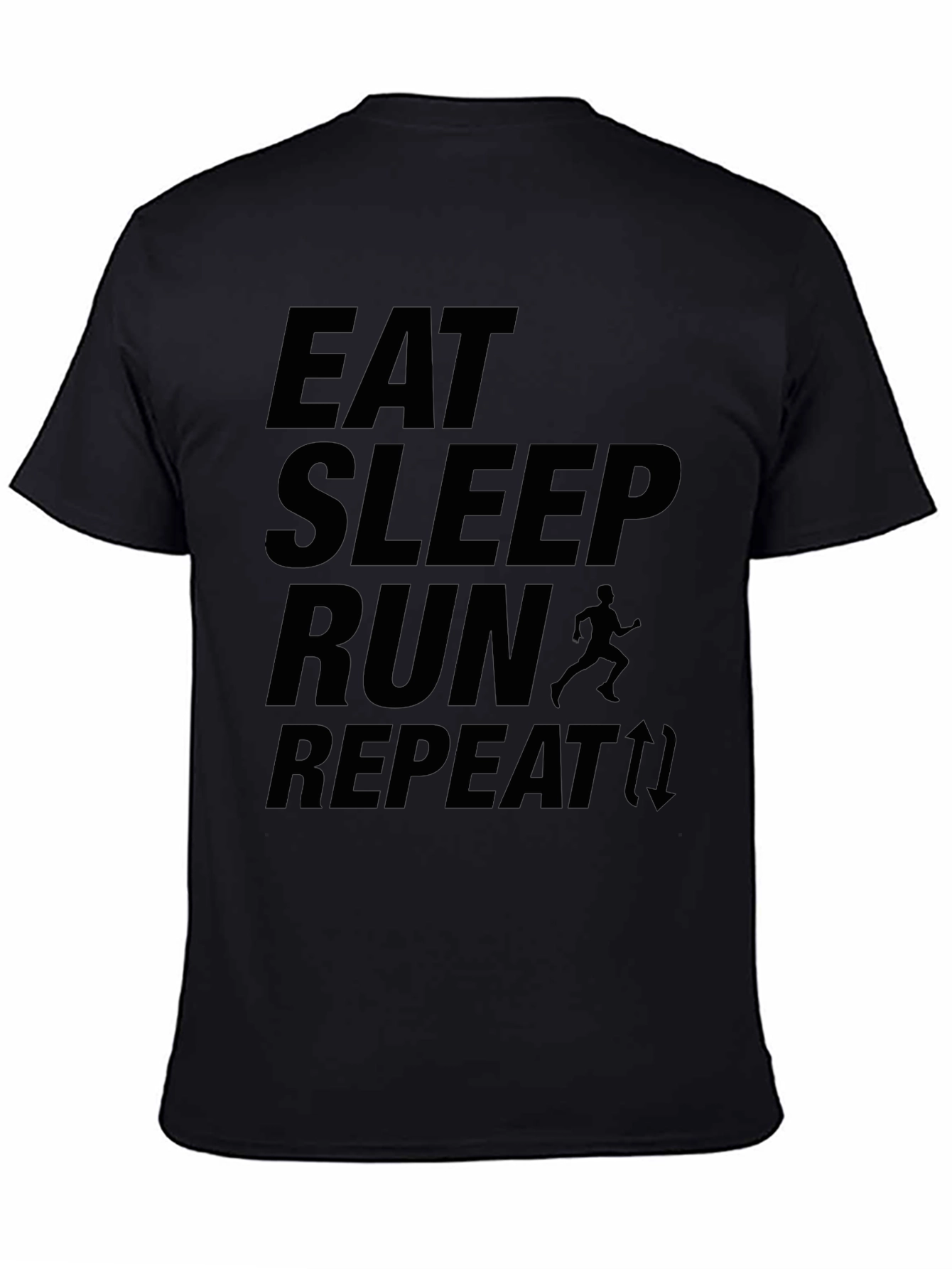 Eat Sleep Run Repeat Black Graphic T-Shirt
