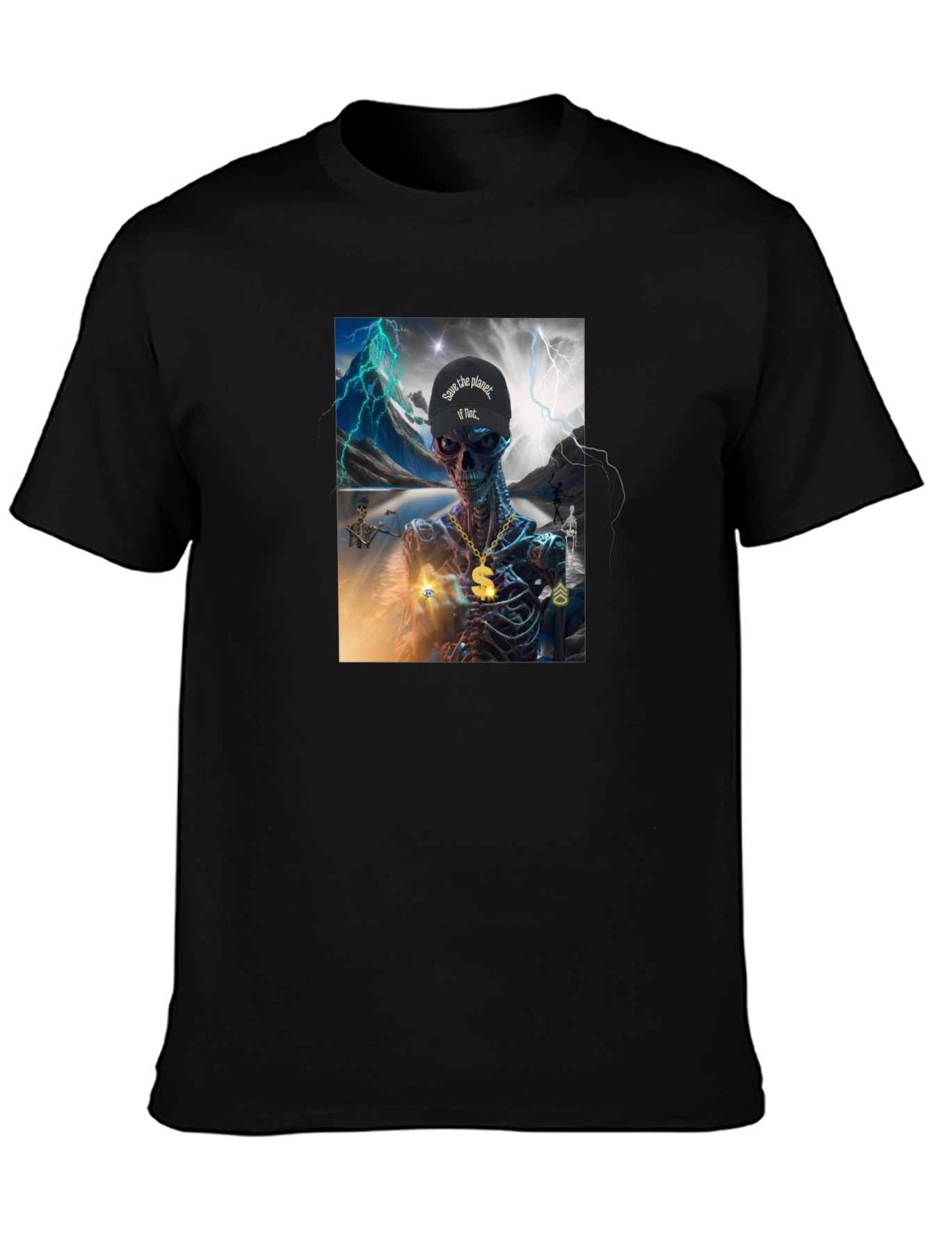 Skeleton Graphic T-Shirt - Save the Planet