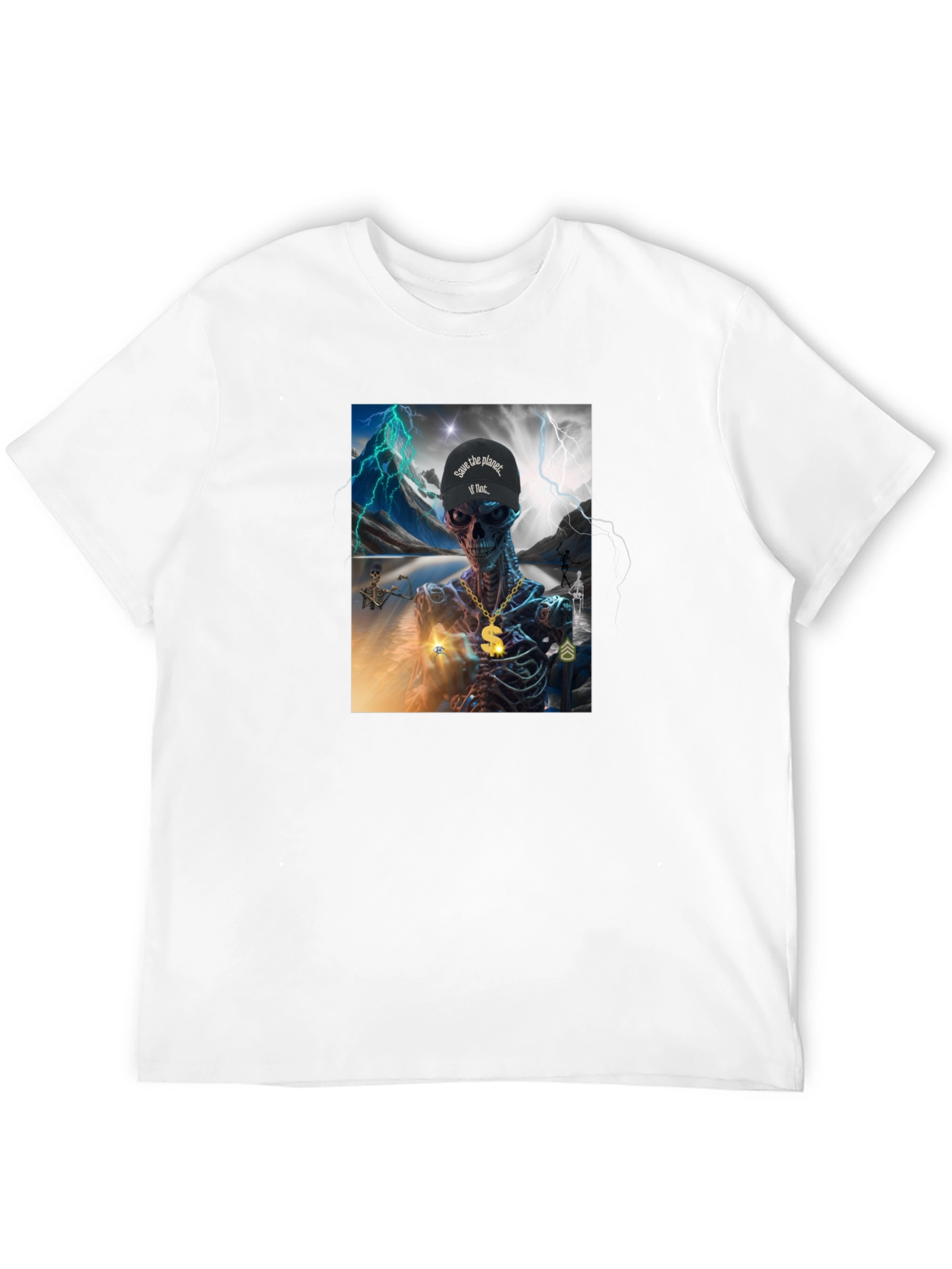 Skeleton Graphic T-Shirt - Save the Planet