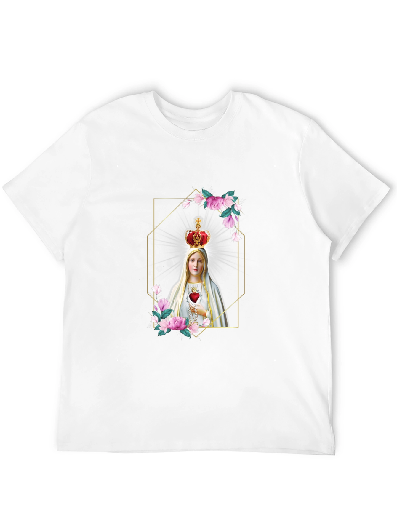 Virgin Mary Graphic Print Black T-Shirt