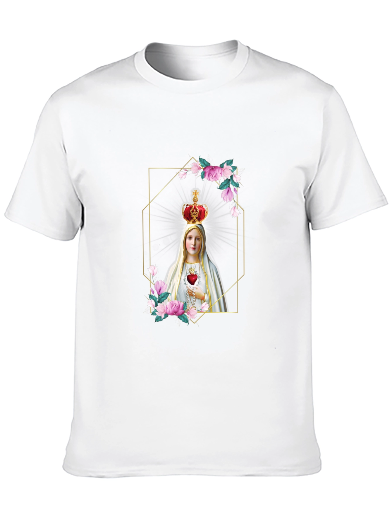 Virgin Mary Graphic Print Black T-Shirt