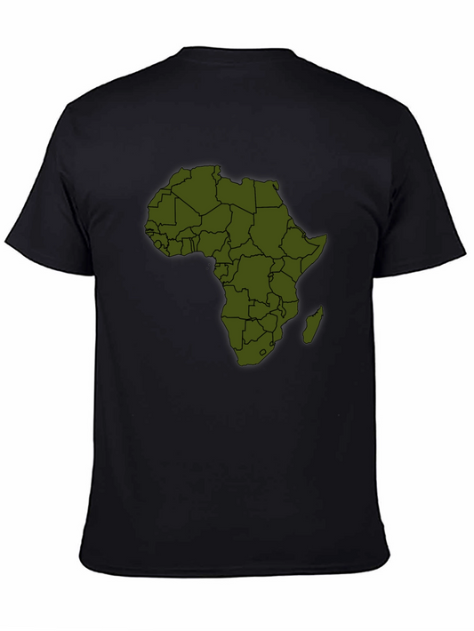 Africa Map Graphic Print Mens T-Shirt