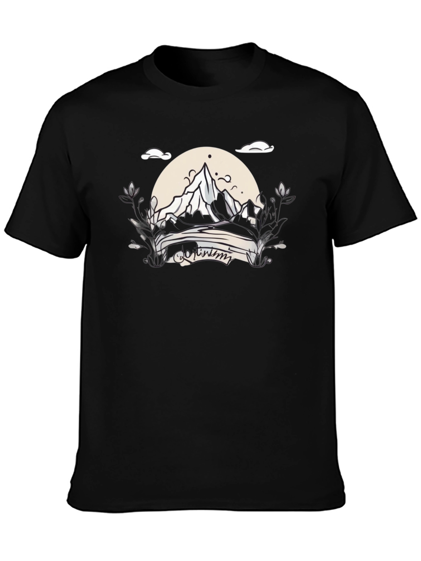 Optimism Mountain Graphic T-Shirt - Black