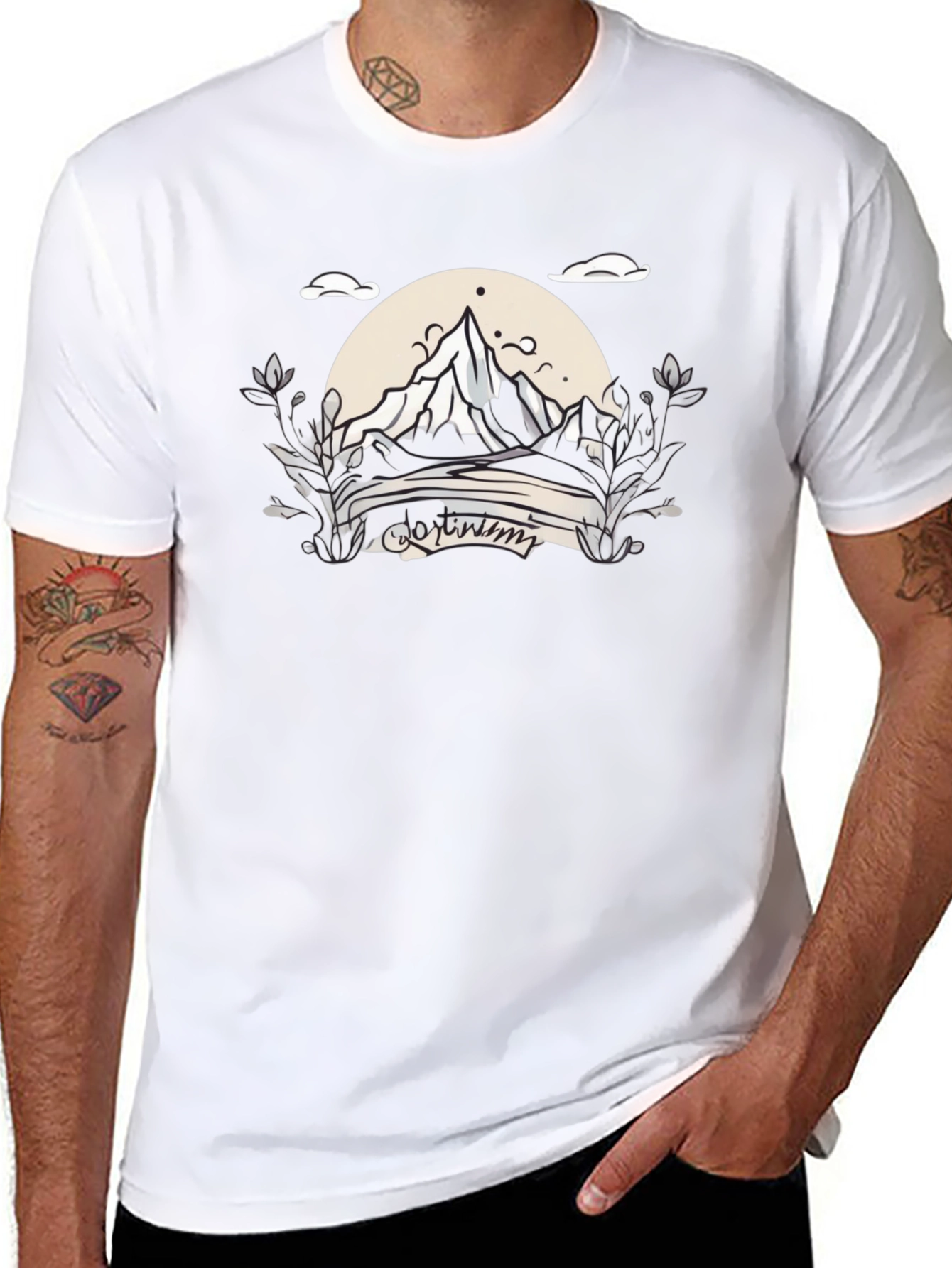 Optimism Mountain Graphic T-Shirt - Black