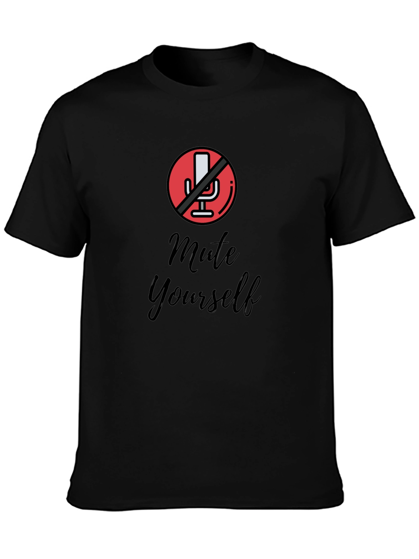 Mute Yourself Graphic Tee - Black Cotton T-Shirt