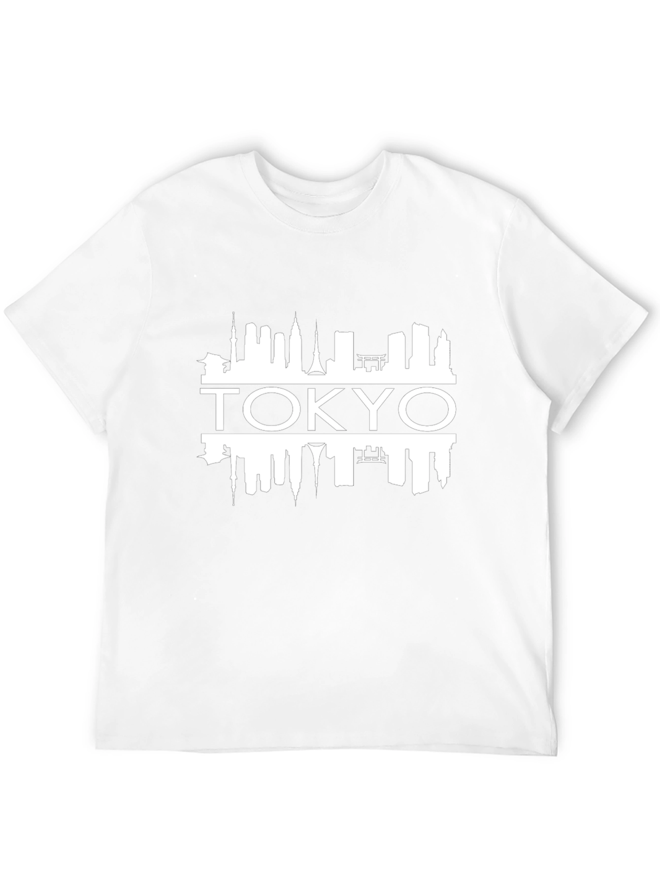Tokyo Skyline Graphic Tee - Black Cotton T-Shirt
