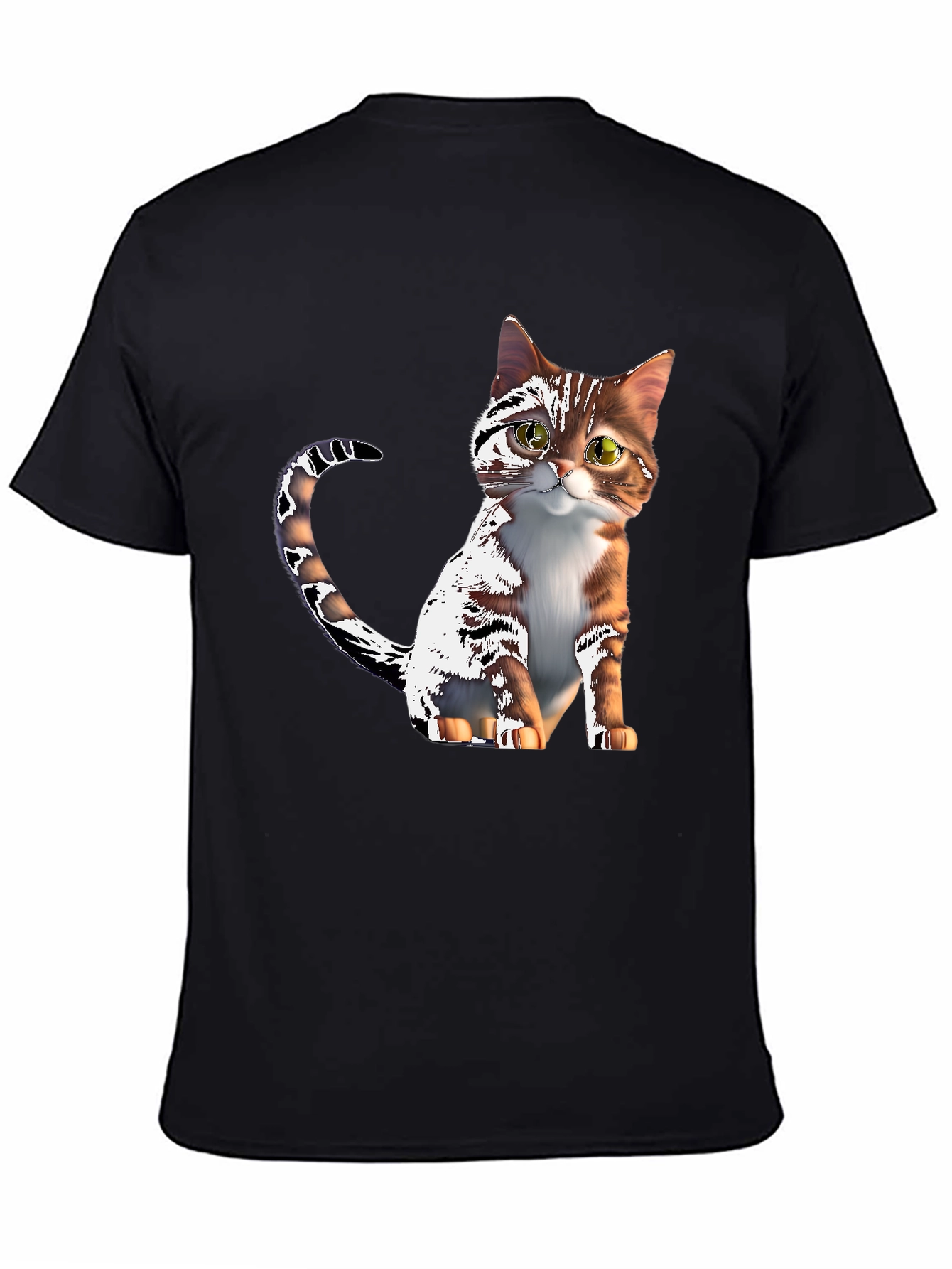 Cute Cartoon Cat Graphic T-Shirt
