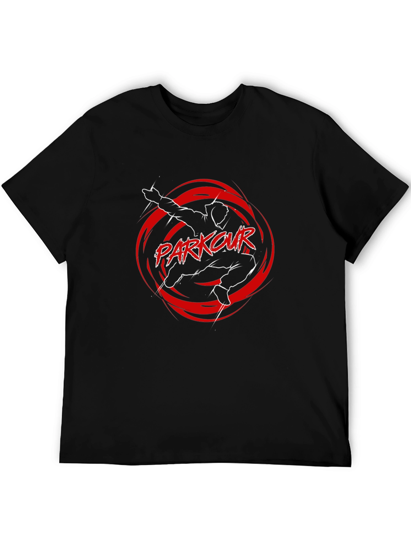 Parkour Graphic Tee - Black Cotton Blend