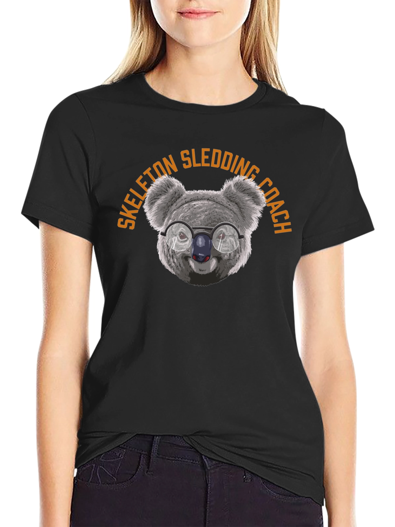 Skeleton Sledding Coach Koala T-Shirt