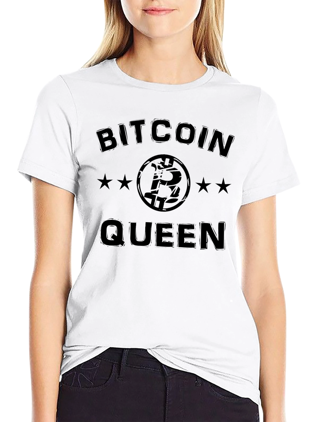 Bitcoin Queen Black T-Shirt Crypto Tee
