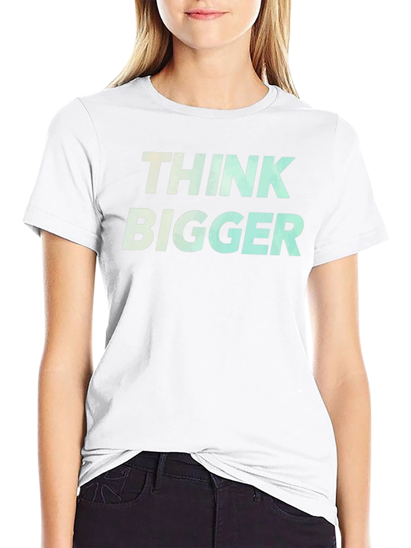 Think Bigger Graphic Tee - Motivational Black T-Shirt