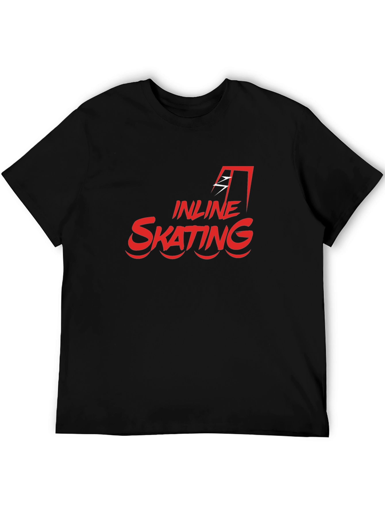 Inline Skating Black T-Shirt - Red Graphic Tee