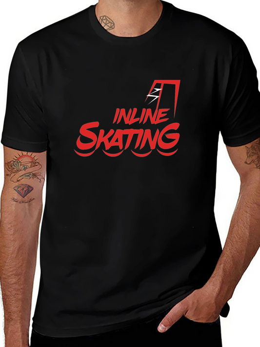 Inline Skating Black T-Shirt - Red Graphic Tee