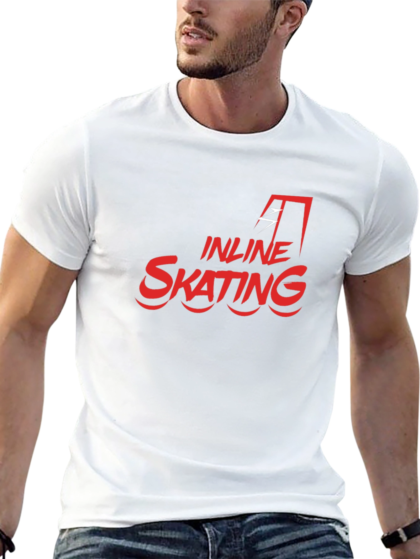 Inline Skating Black T-Shirt - Red Graphic Tee