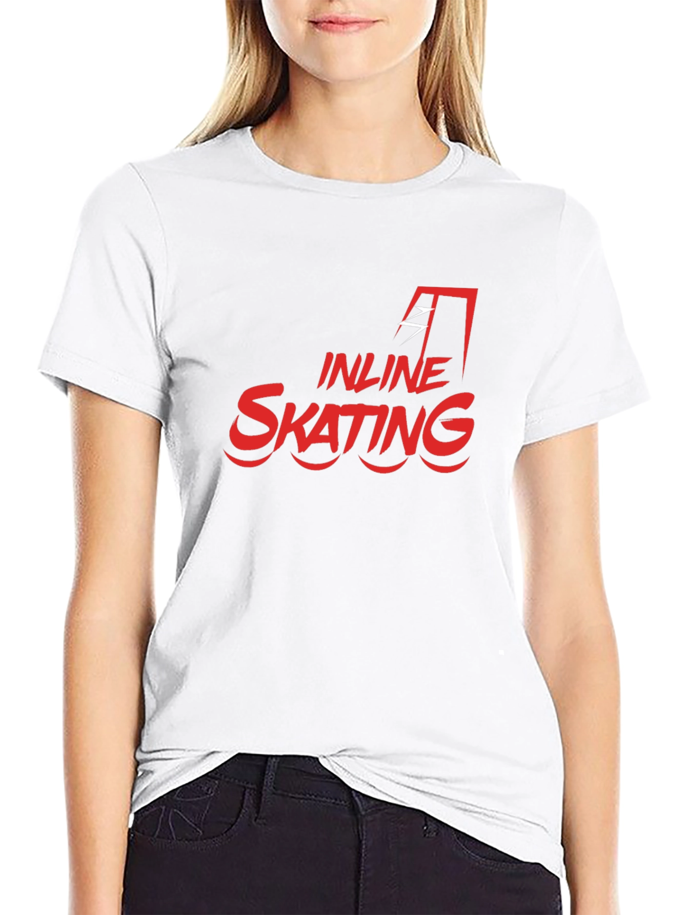 Inline Skating Black T-Shirt - Red Graphic Tee
