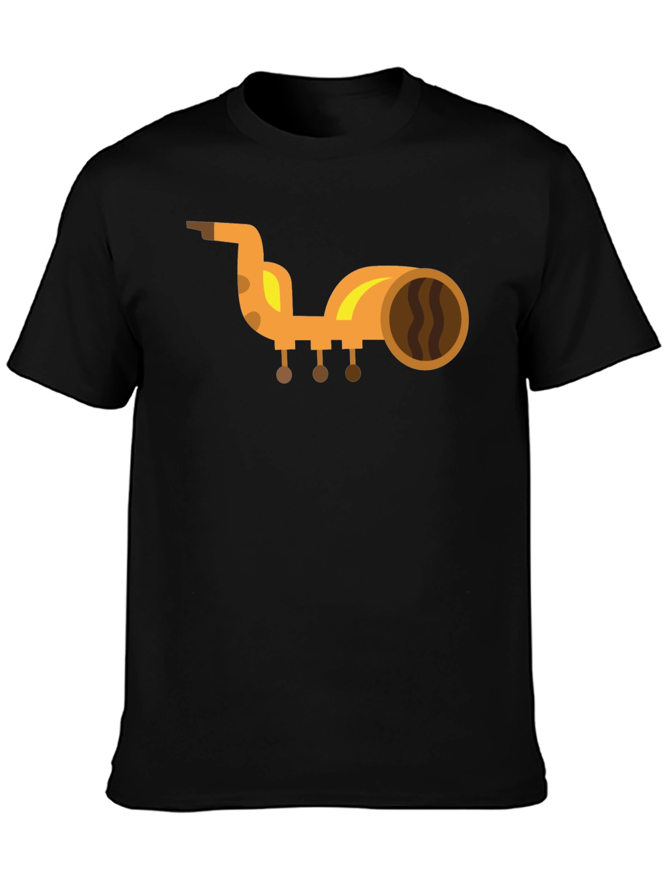 Saxophone Graphic Print Black T-Shirt