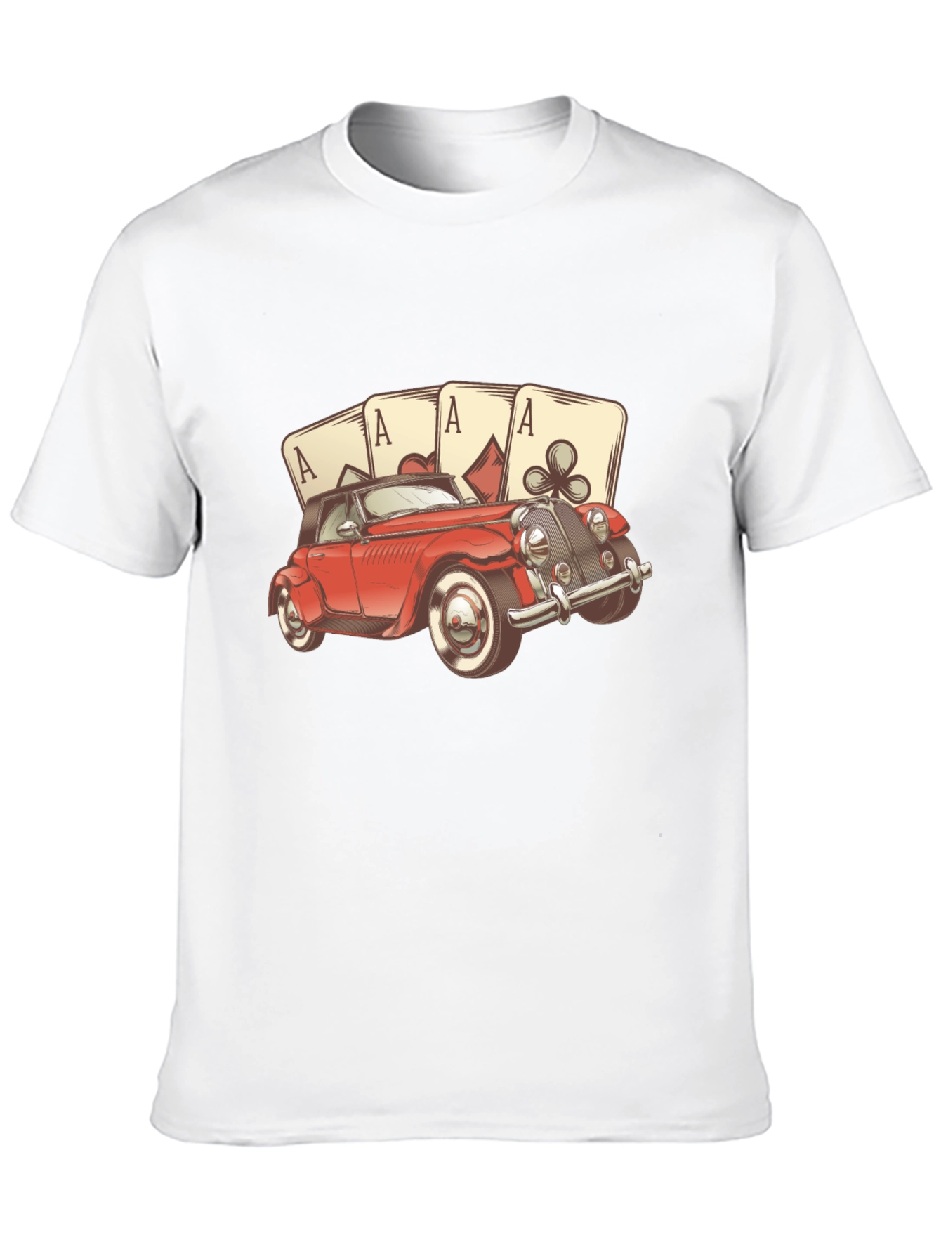 Ace Card Red Car Graphic T-Shirt