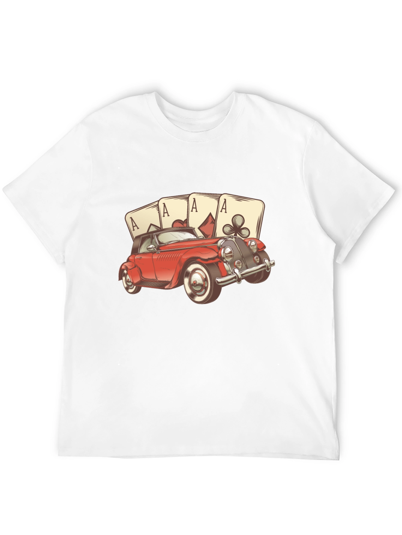 Ace Card Red Car Graphic T-Shirt