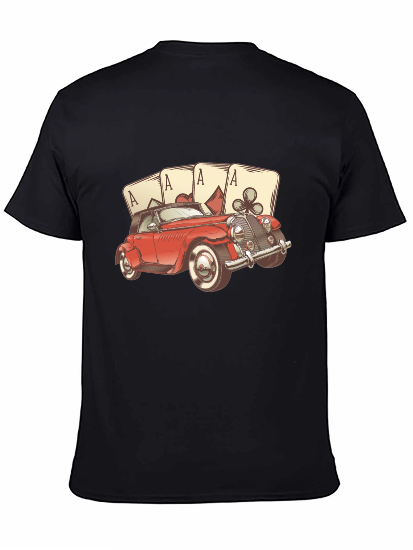 Ace Card Red Car Graphic T-Shirt