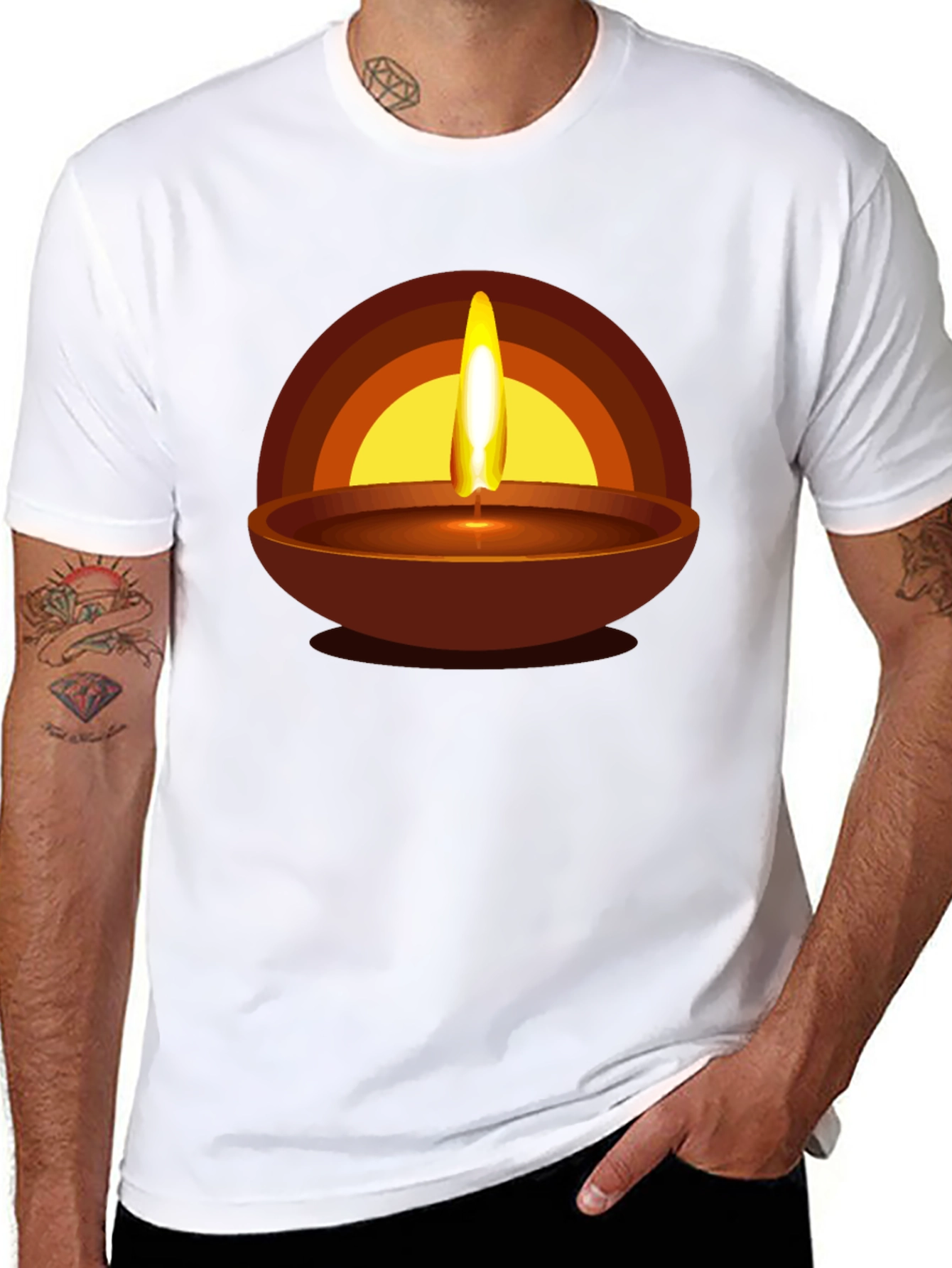 Diwali Flame Graphic T-Shirt - Celebration Style