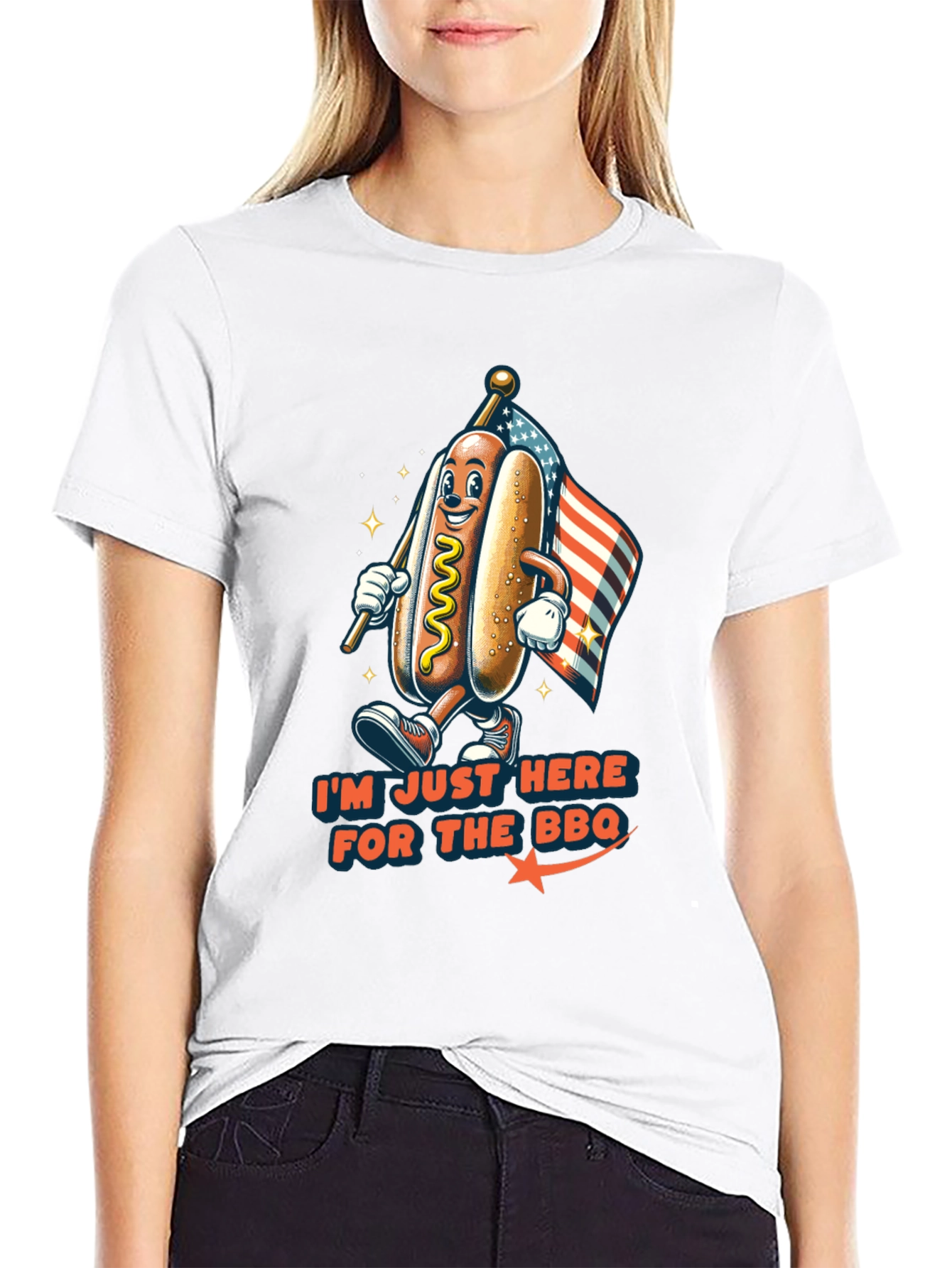 BBQ Hot Dog Graphic T-Shirt