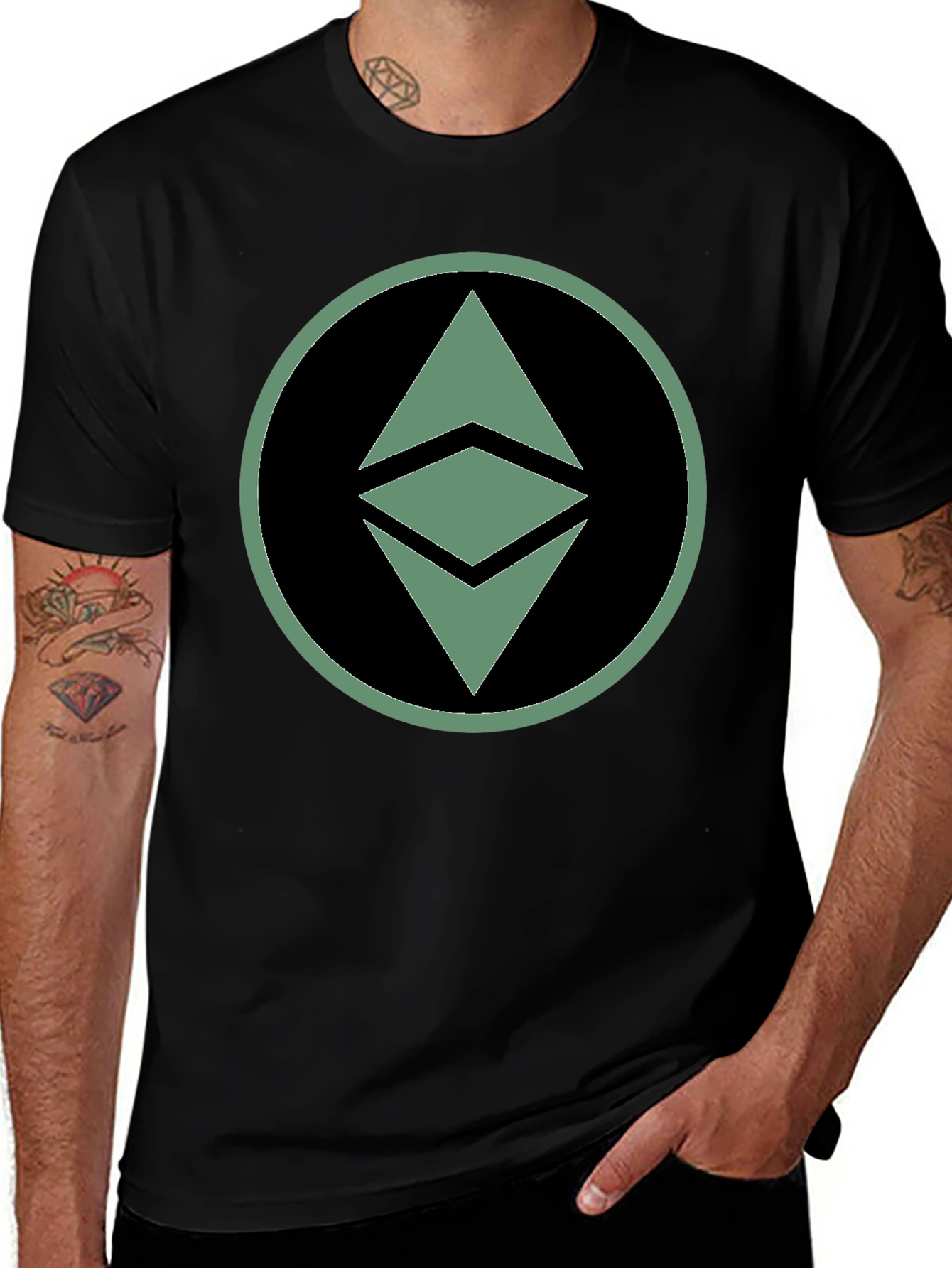 Ethereum Crypto Logo Graphic T-Shirt - Black