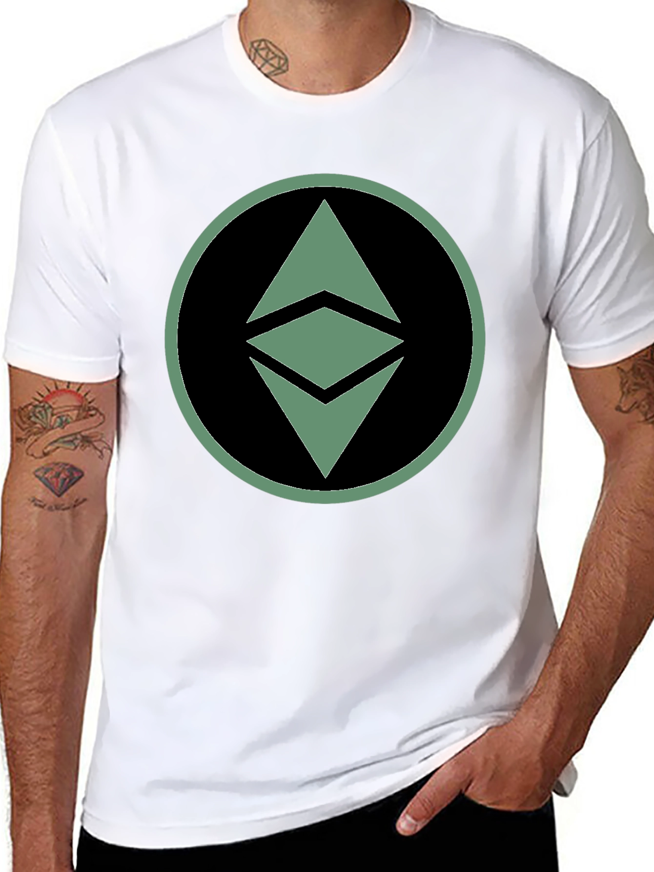 Ethereum Crypto Logo Graphic T-Shirt - Black