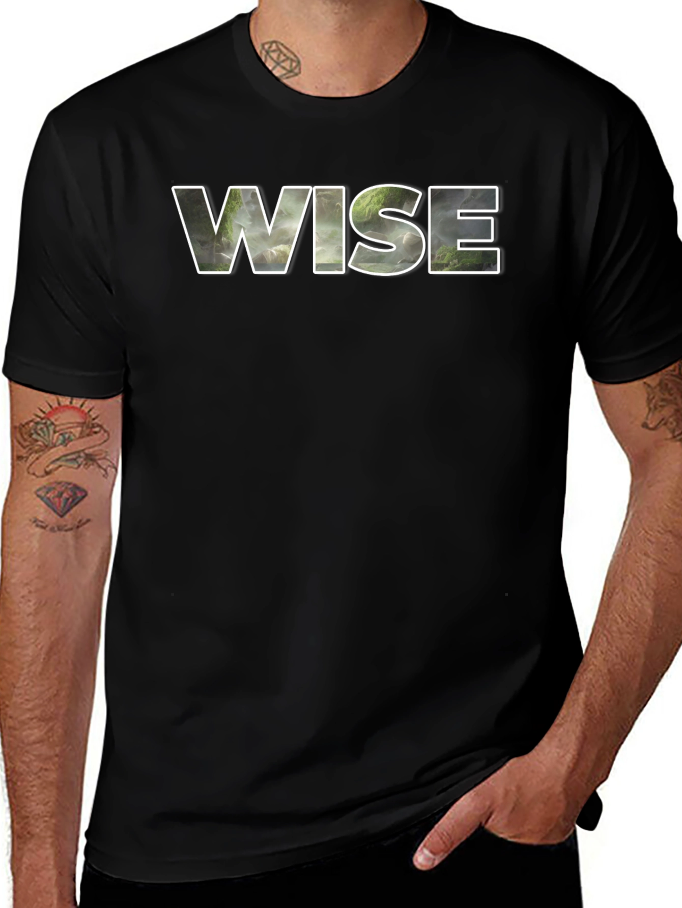 Wise Graphic Tee - Nature Scene Inlay
