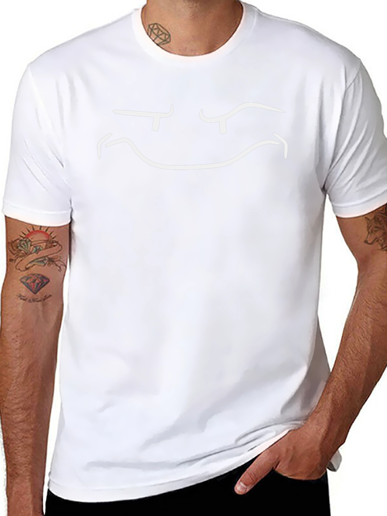 Winking Face Graphic T-Shirt - Black