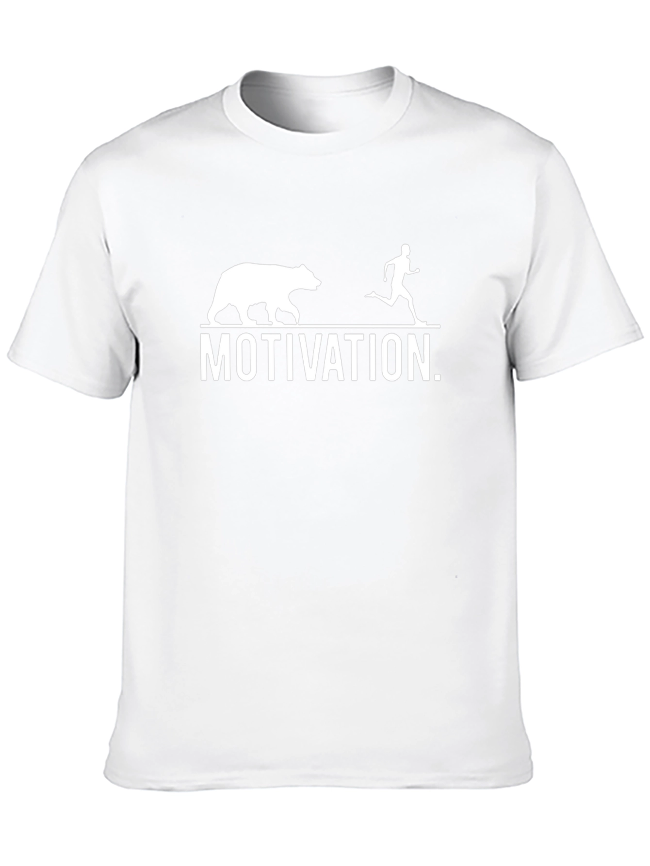 Motivation Bear Chasing Runner Black T-Shirt