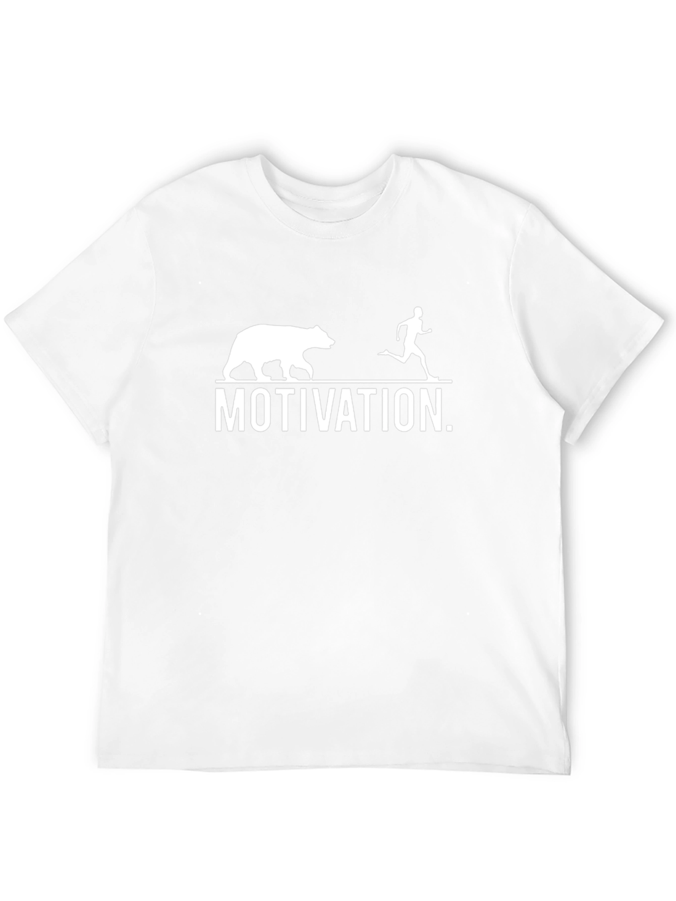 Motivation Bear Chasing Runner Black T-Shirt