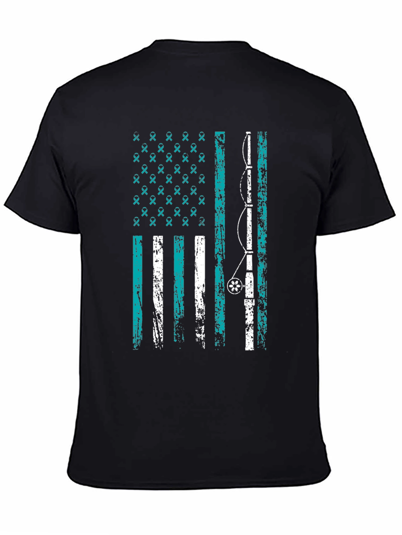 Fishing Rod American Flag Graphic Tee