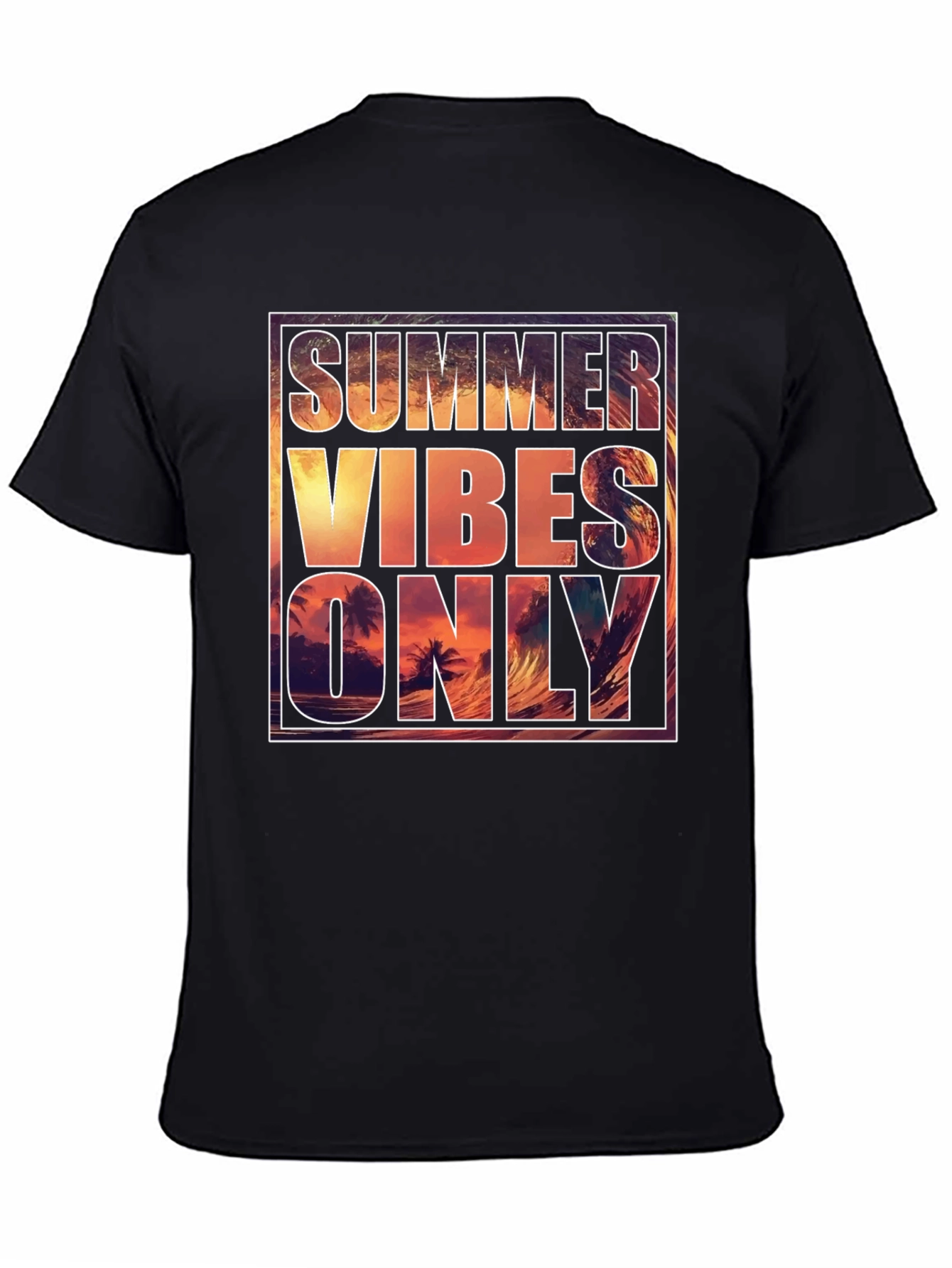 Summer Vibes Graphic Tee - Mens Black T-Shirt