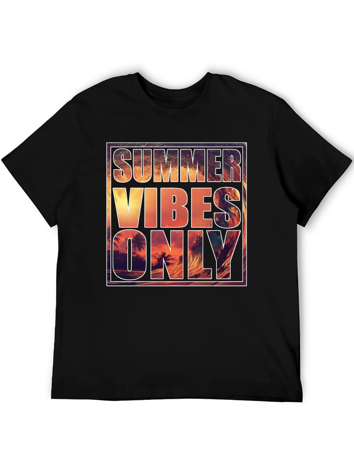 Summer Vibes Graphic Tee - Mens Black T-Shirt