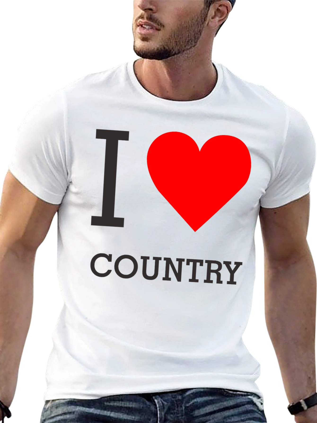 I Love Country Black Graphic Tee