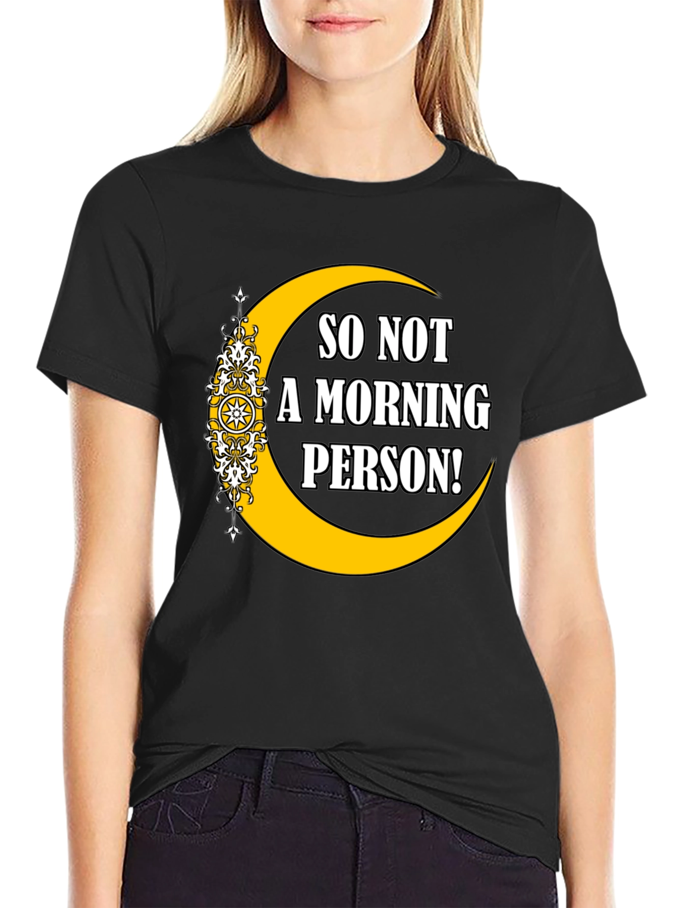 Not a Morning Person Graphic T-Shirt - Black