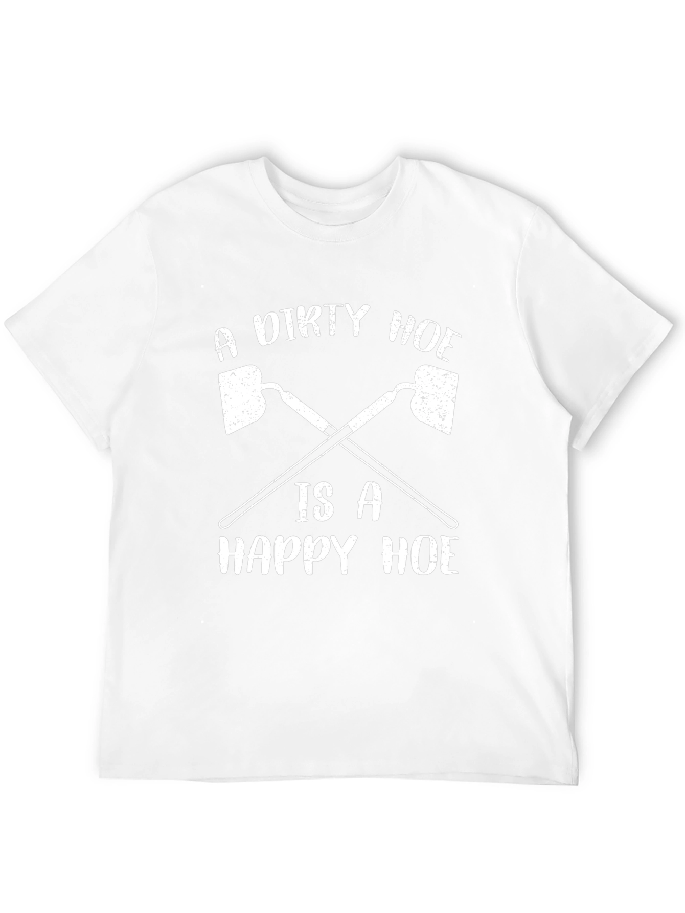Dirty Hoe Happy Hoe Black T-Shirt Funny Gardening Tee