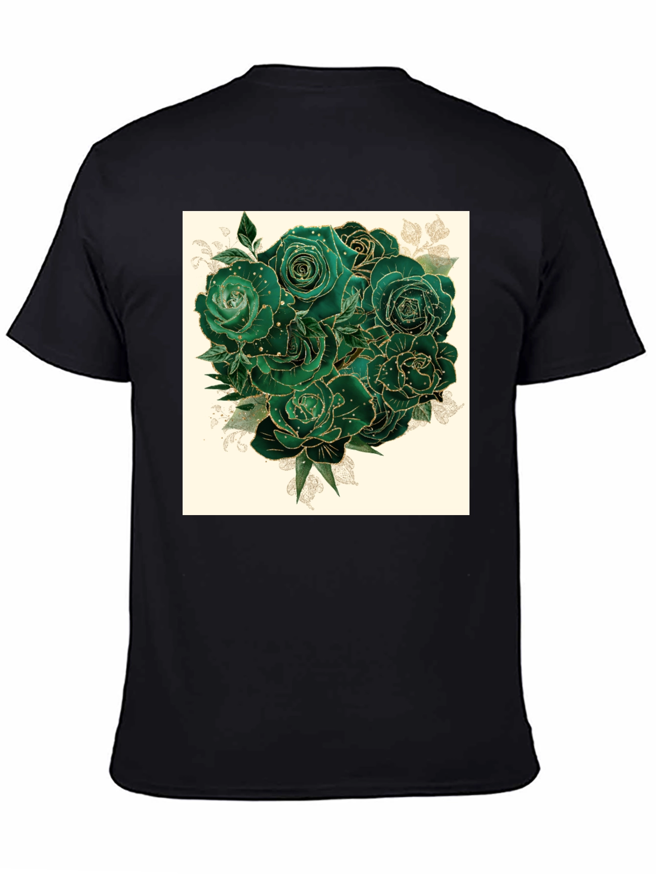 Emerald Roses Graphic Tee - Stylish & Unique