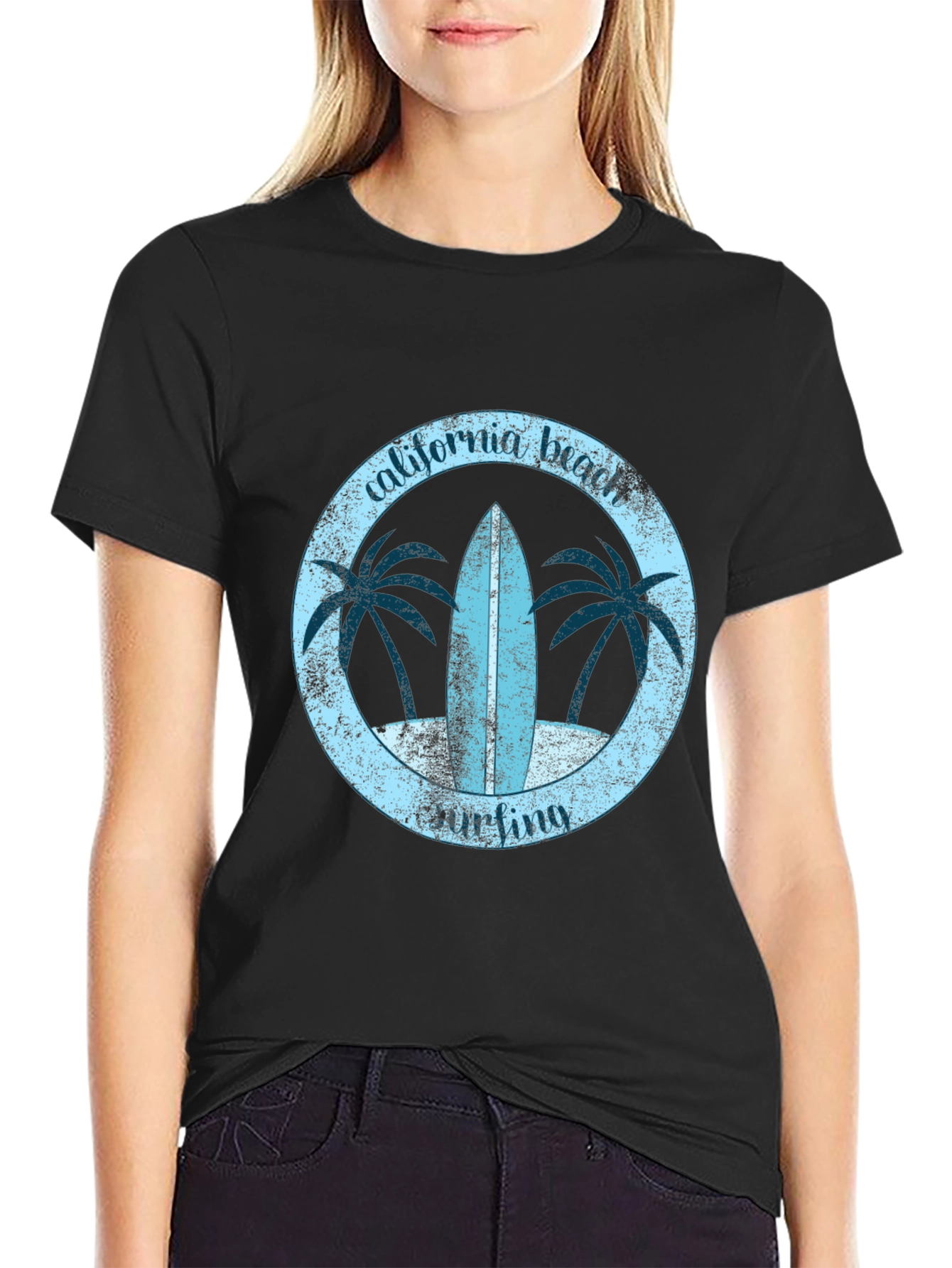 California Beach Surfing Graphic Tee