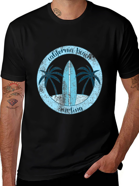 California Beach Surfing Graphic Tee