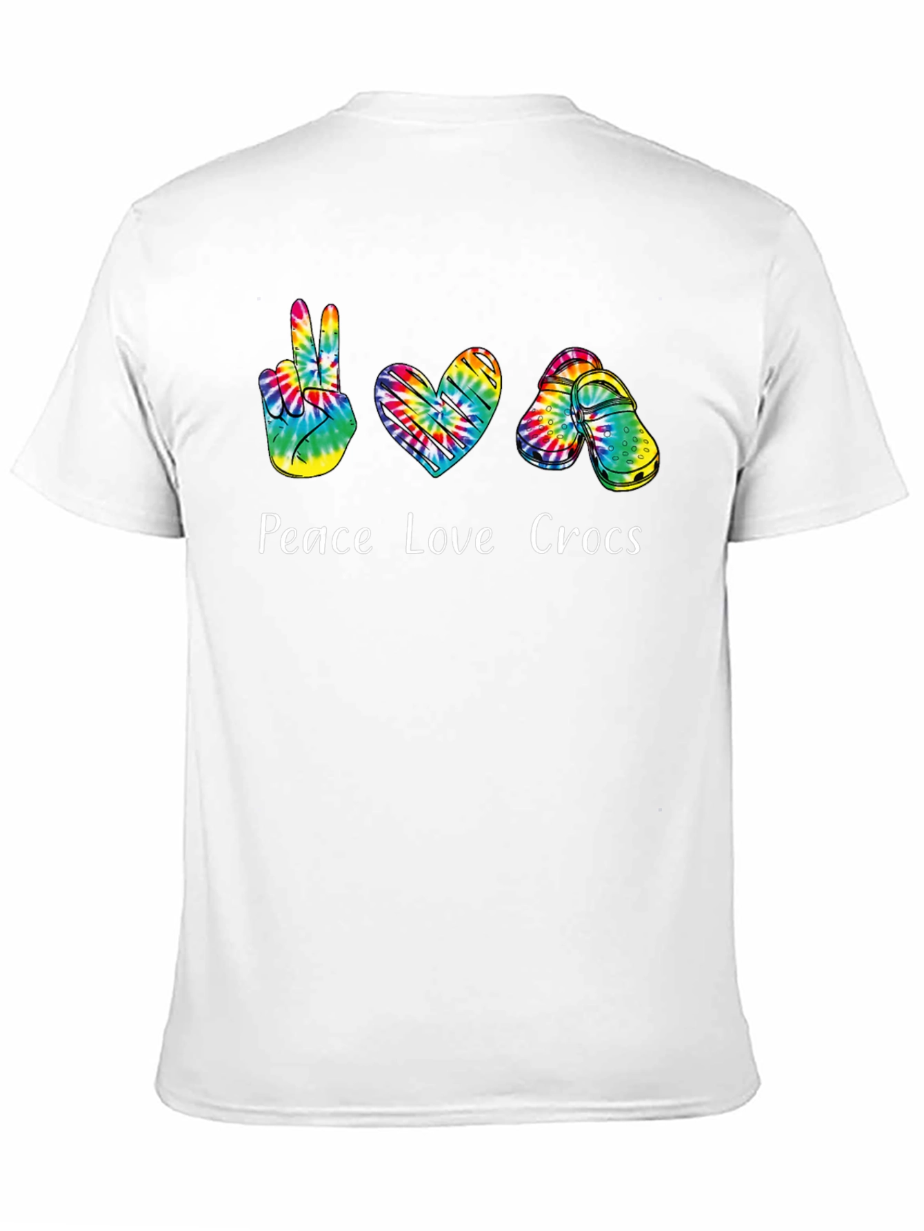 Peace Love Crocs Tie-Dye T-Shirt