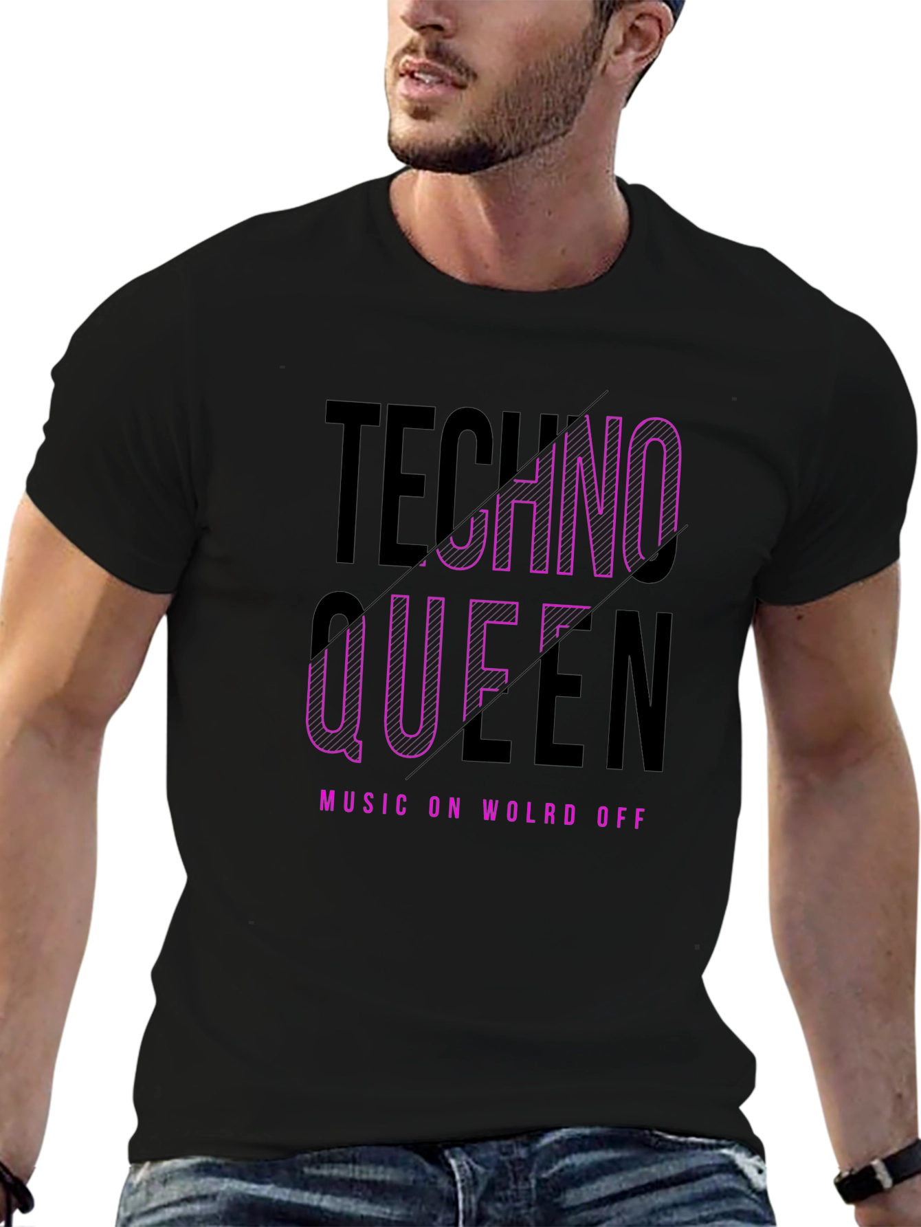 Techno Queen Graphic Black T-Shirt