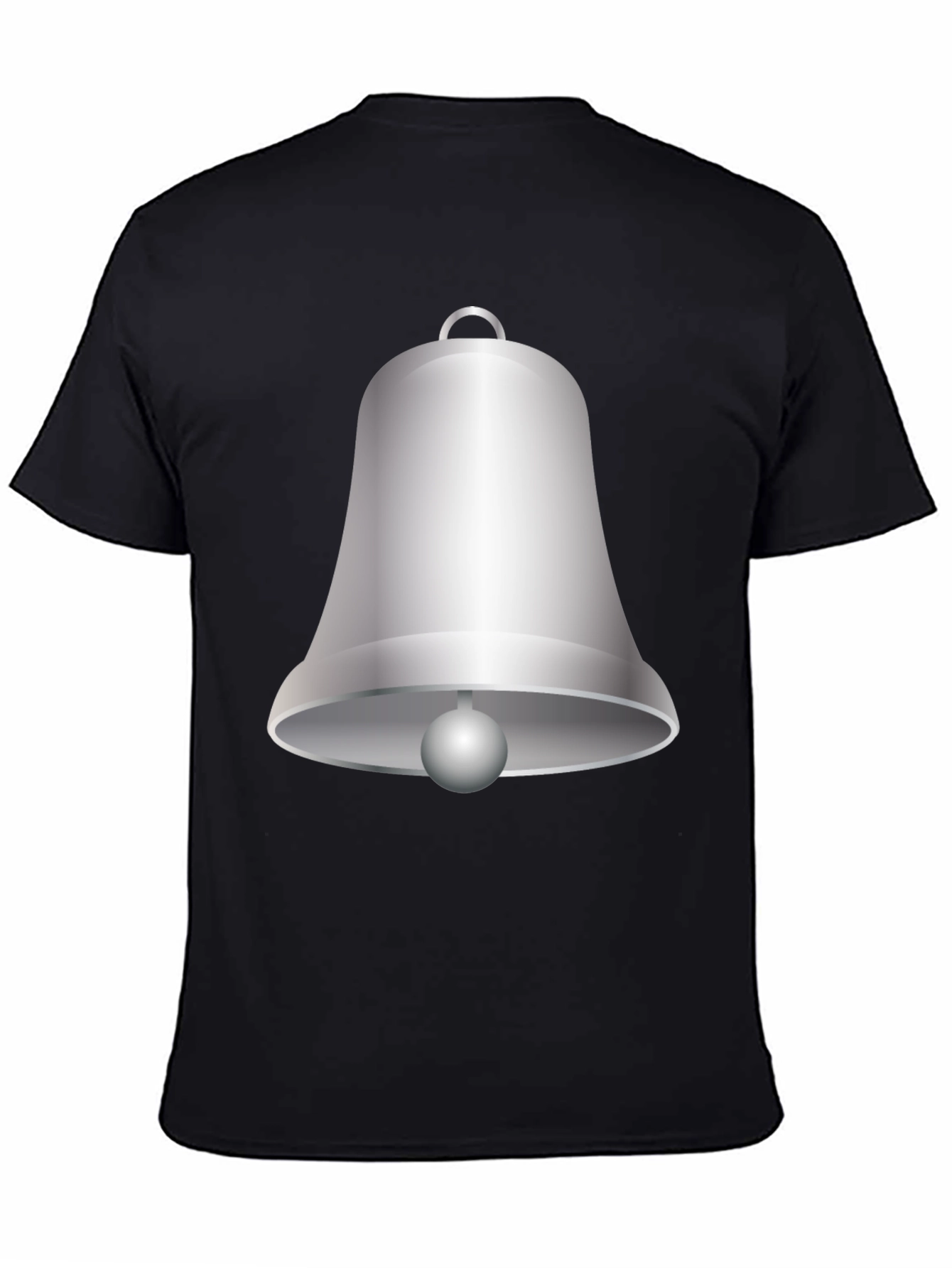 Novelty Bell Graphic T-Shirt - Casual Black Tee