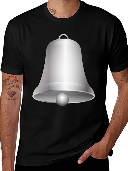 Novelty Bell Graphic T-Shirt - Casual Black Tee