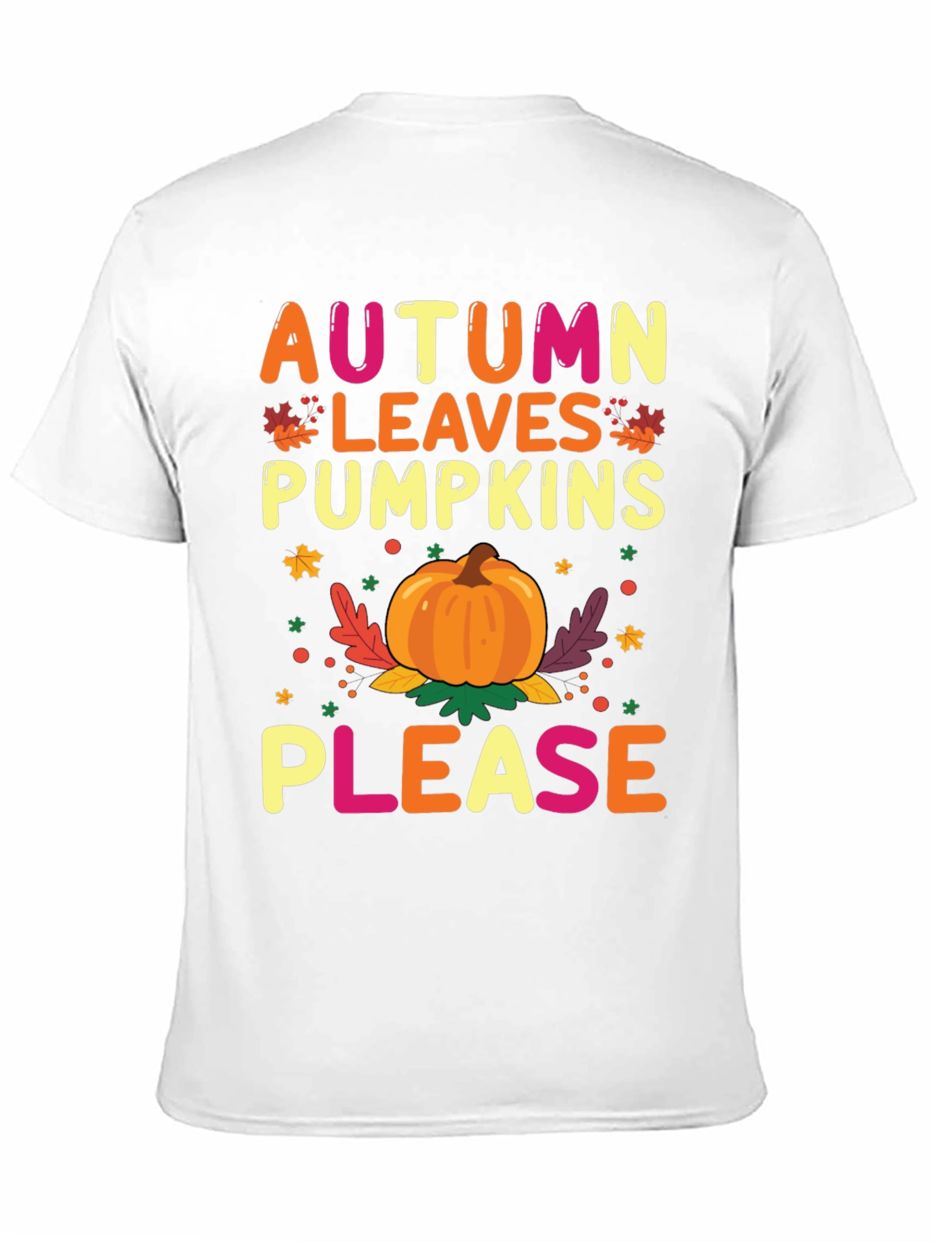 Autumn Leaves Pumpkins Please Graphic Tee